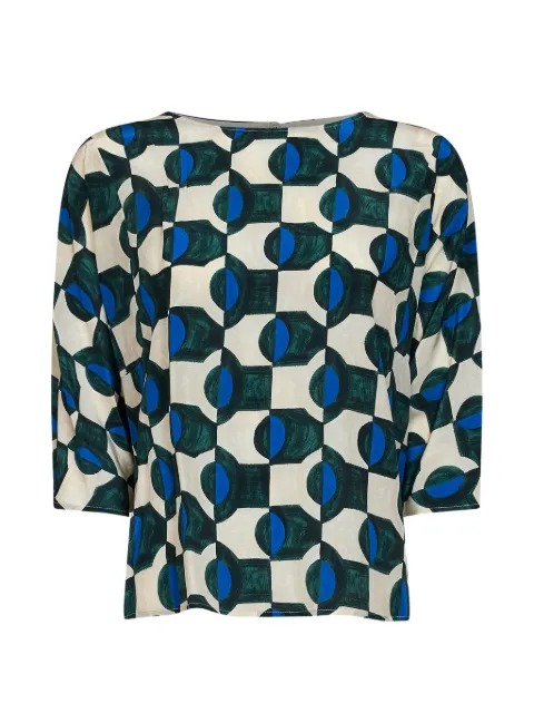 Weekend Max Mara geometric-print bow-detail blouse Neutrals 2625116061600