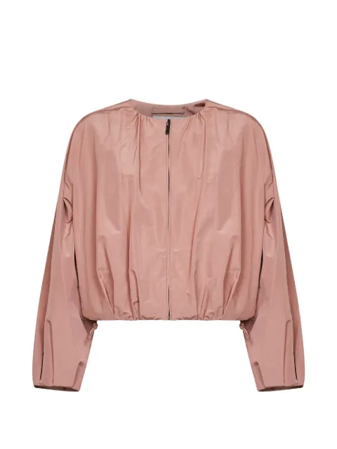 Weekend Max Mara gathered zip-up jacket Pink 2625046091600WKDBUTTERFLY001