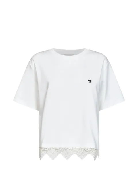 Weekend Max Mara lace-trim butterfly-embroidered T-shirt White 2625976051600WKDSALA004