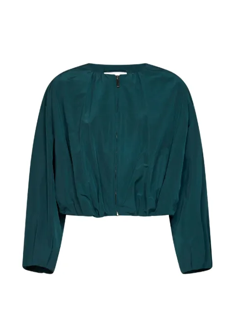 Weekend Max Mara gathered-hem zip-up jacket Green 2625046091600WKDBUTTERFLY006