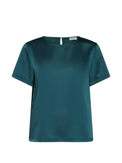 Weekend Max Mara satin keyhole-detail jersey-panel T-shirt Green 2625946041600WKDGILBERT005