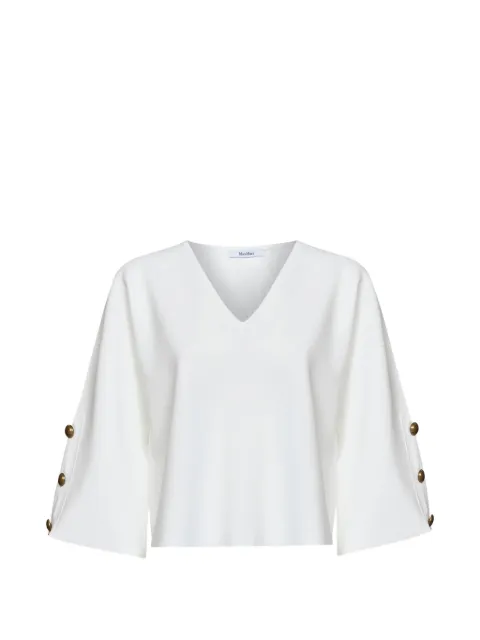 Max Mara button-detail V-neck blouse White 2621366031600