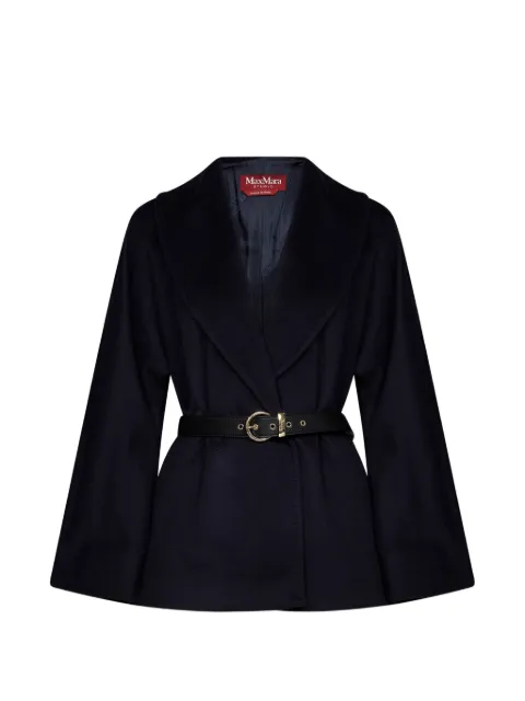 Max Mara belted virgin-wool coat Blue 2626086081600