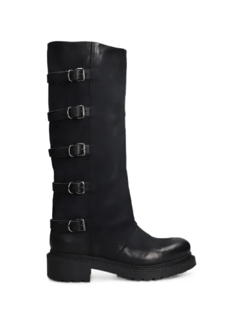 Metisse buckle-detail nubuck boots Black MA923