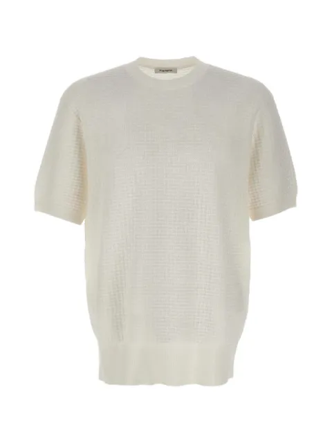 Kangra honeycomb-stitch short-sleeved sweater Neutrals 301521