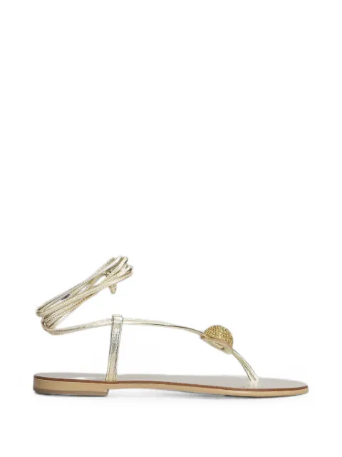 Nicolas Lainas embellished wrap-around sandals Gold 294GM