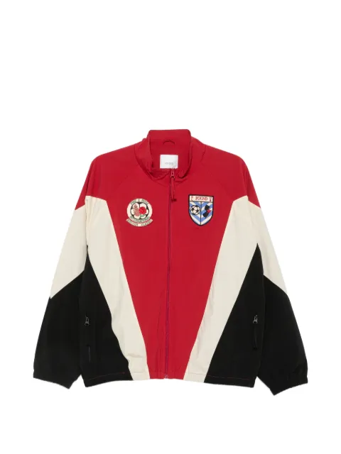 FOUND Pine And Rose logo-patch panelled jacket Red FOPF26JA01518