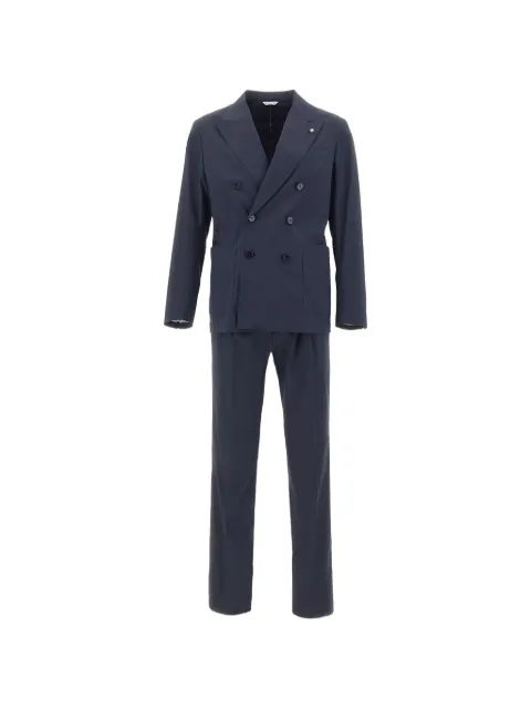 Manuel Ritz double-breasted tailored suit Blue 4032A373826312389