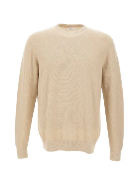 DIKTAT diamond-knit crew-neck sweater Neutrals DK17016SABBIA