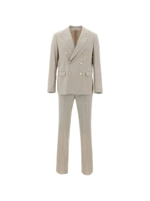 Manuel Ritz peal-lapel double-breasted suit Neutrals 4032A3378263131