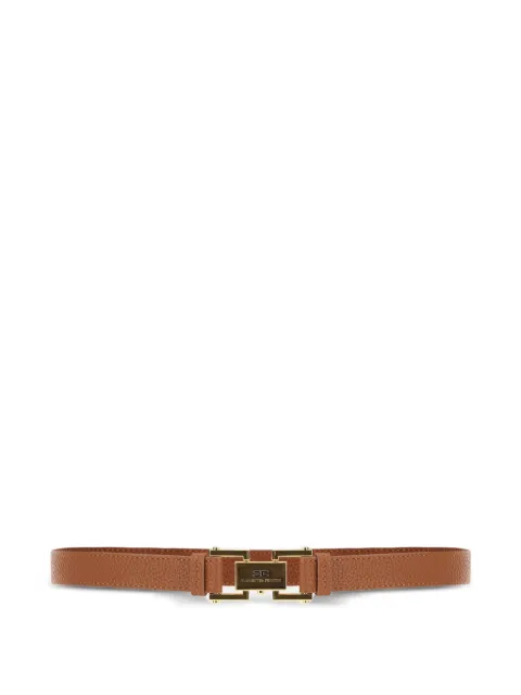 Elisabetta Franchi logo-plaque pebbled-effect belt Brown CT35S66E2