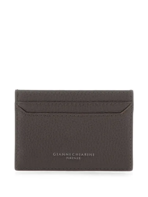 GIANNI CHIARINI hammered leather card holder Brown PFW4981GRN