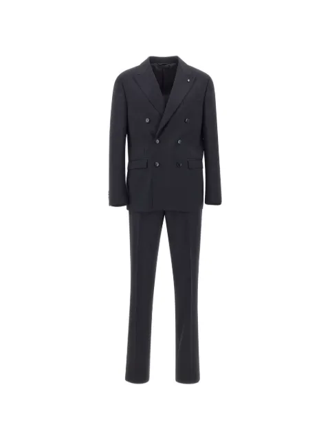 Manuel Ritz double-breasted virgin wool suit Blue 4030A337826310389