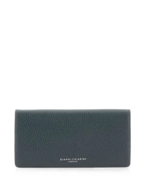 GIANNI CHIARINI Grain pebbled leather wallet Blue PF5041GRNVELVETGREEN