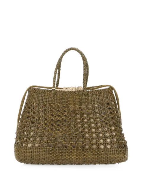 DRAGON DIFFUSION Santa Cano woven-leather tote bag Green DGW8881