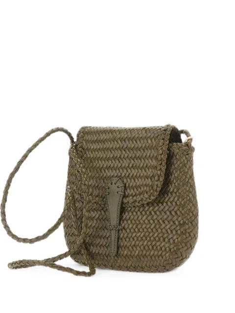 DRAGON DIFFUSION mini City woven leather cross body bag Green 8934