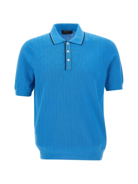 Gran Sasso ribbed-knit polo shirt Blue 5717018047569