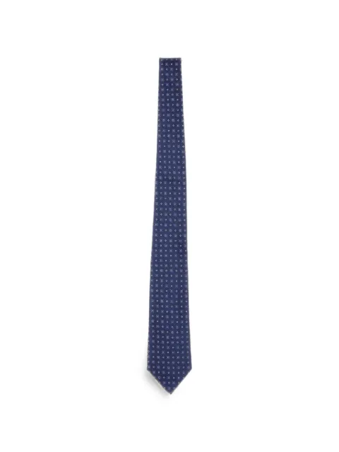 Kiton micro-geometric silk tie Blue UCRVKRC01M17020