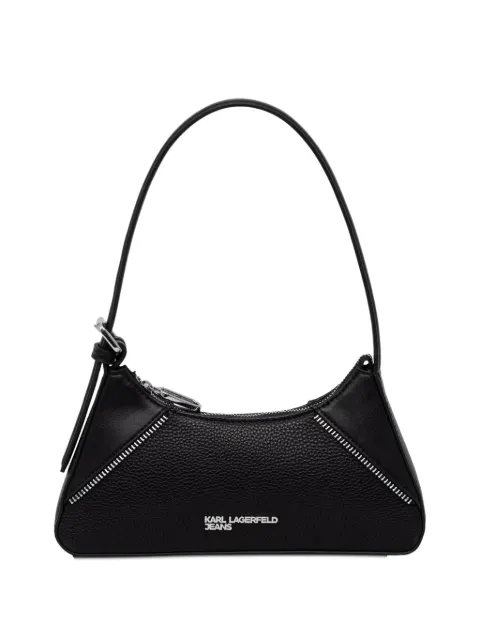 Karl Lagerfeld Jeans small Rebel logo-plaque zip-detail shoulder bag Black B3W30185999