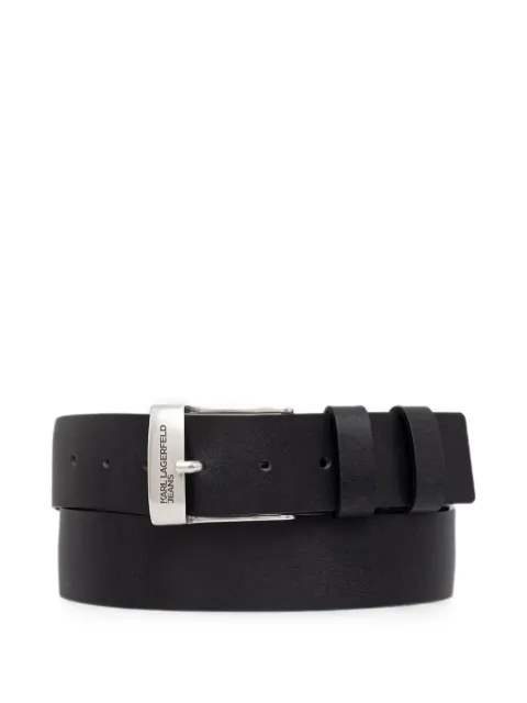 Karl Lagerfeld Jeans logo-engraved leather belt Black B3M33063999