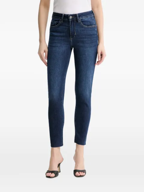 LIU JO logo-plaque frayed jeans Blue UA6035D0305