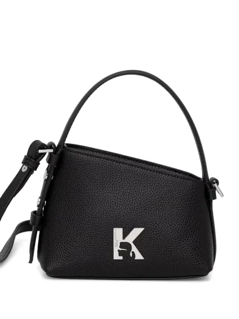 Karl Lagerfeld Jeans logo-plaque asymmetric cross body bag Black B3W30291999