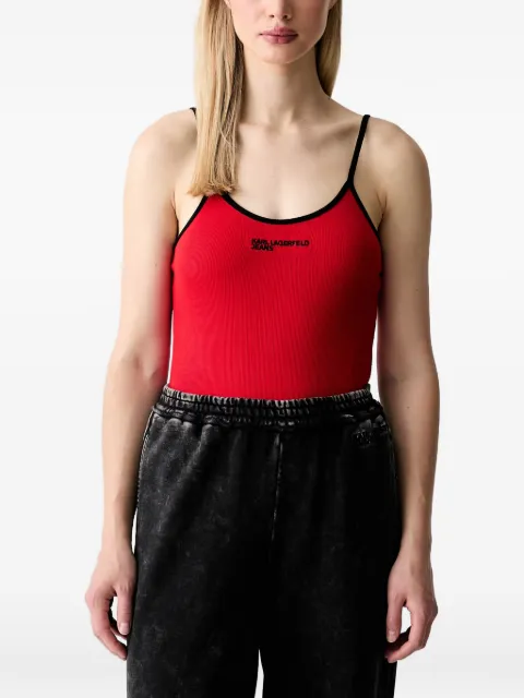 Karl Lagerfeld Jeans logo-print ribbed bodysuit Red B3W17028433