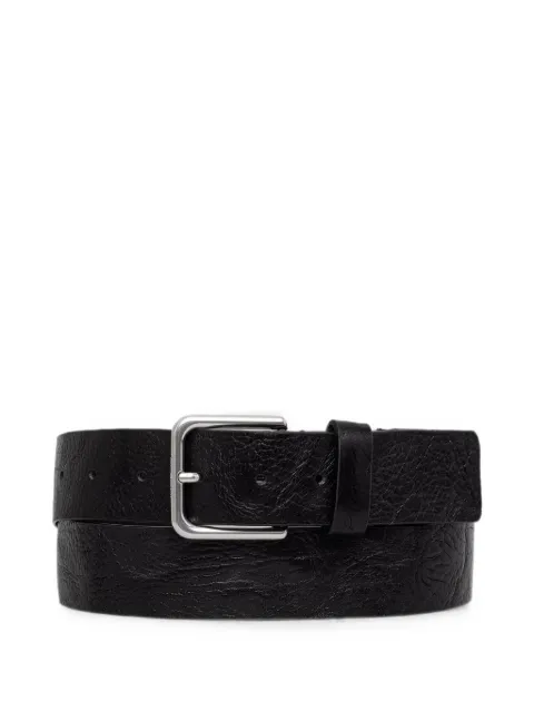 Karl Lagerfeld Jeans crinkled-effect buckle-fastening leather belt Black B3M33068999