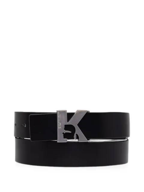 Karl Lagerfeld Jeans logo-plaque leather belt Black B3W33063999
