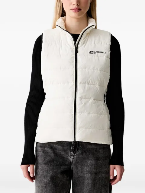 Karl Lagerfeld Jeans logo-print quilted gilet White B3W150432OO