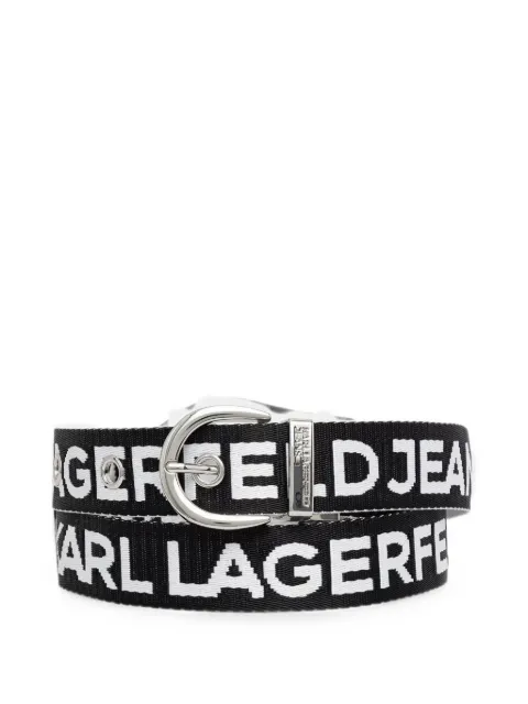 Karl Lagerfeld Jeans reversible logo-jacquard belt Black A3W33142100
