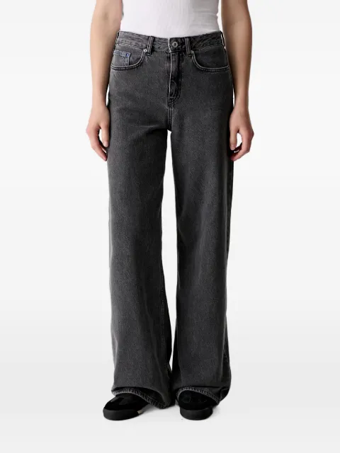 Karl Lagerfeld Jeans logo-patch wide-leg jeans Grey B3W10103