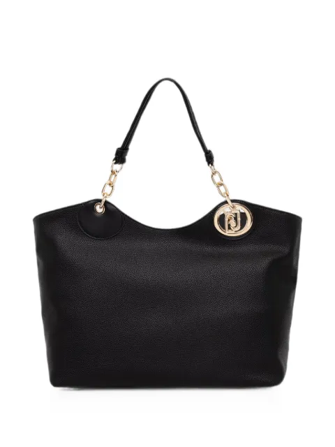 LIU JO logo-plaque pebbled-effect tote bag Black AF6025ES039