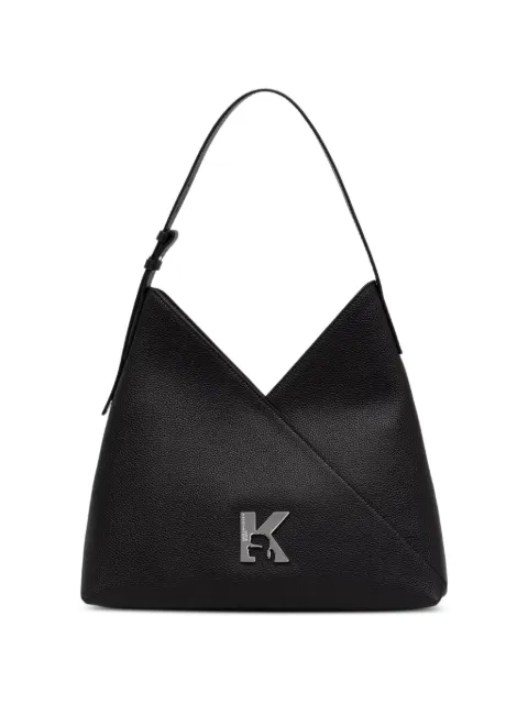 Karl Lagerfeld Jeans logo-plaque pebbled-texture tote bag Black B3W30199999