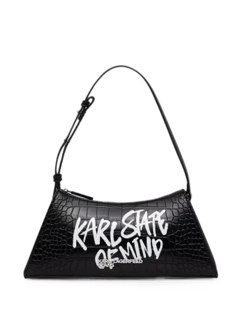 Karl Lagerfeld Jeans croc-effect logo-print shoulder bag Black B3W30288999