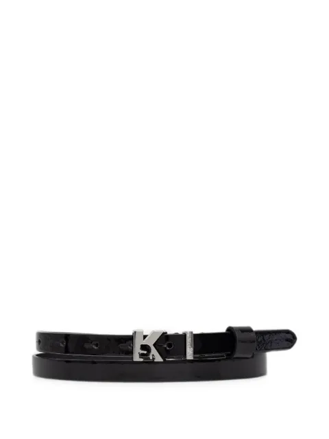 Karl Lagerfeld Jeans logo-plaque leather belt Black B3W33072