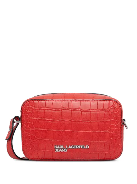 Karl Lagerfeld Jeans croc-effect crossbody bag Red B3W30179