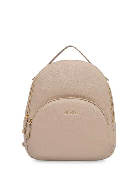 LIU JO grained logo-plaque backpack Neutrals AF6209E1019