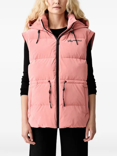 Karl Lagerfeld Jeans padded hooded gilet Pink B3W150172OP