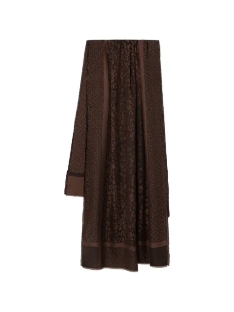 LIU JO leopard-print logo-pattern scarf Brown 2F6029T119A