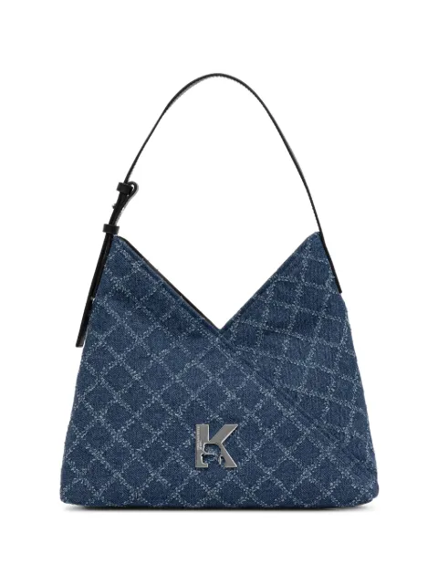 Karl Lagerfeld Jeans logo-plaque monogram-pattern shoulder bag Blue B3W30202