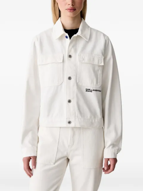 Karl Lagerfeld Jeans logo-print denim jacket White B3W14021100