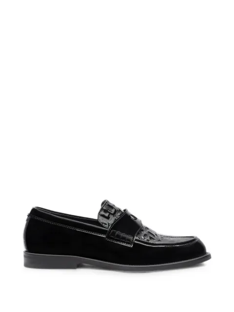 GCDS Wirdo monogram-embossed loafers Black A2CU4300AC8