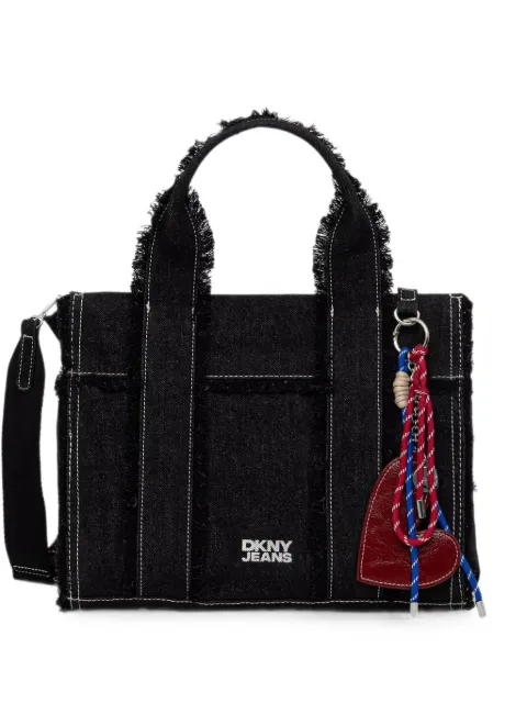 DKNY frayed-edge denim tote bag Black R62ADP70