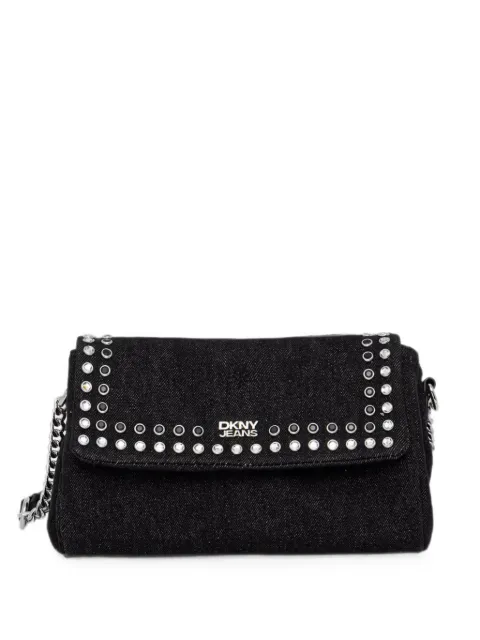 DKNY stud-embellished denim shoulder bag Black R62EDR45