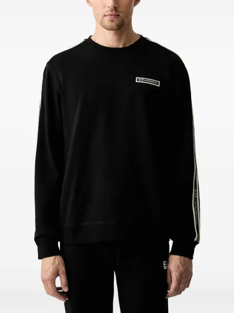 Ea7 Emporio Armani logo-patch tape-detail sweatshirt Black 7M002195AF10377