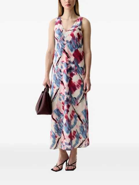 DKNY abstract-print sleeveless maxi dress Neutrals P5KBZZ70