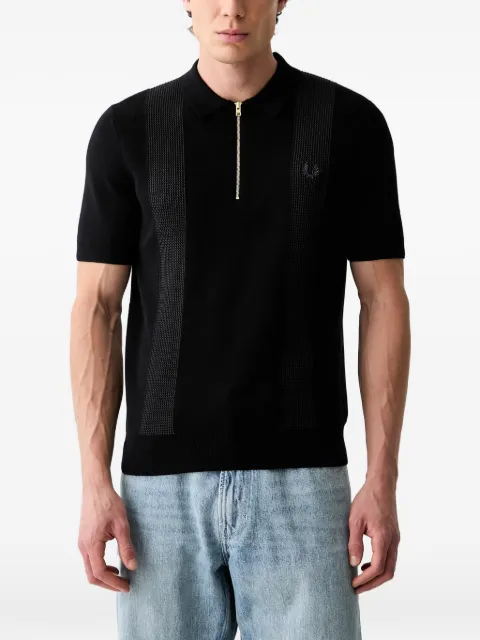Fred Perry zip-fastening polo shirt Black K2310