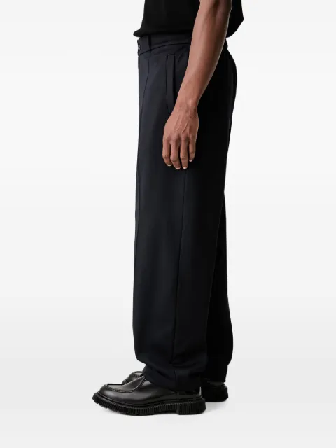 Fred Perry embroidered-logo wide-leg trousers Blue T2304