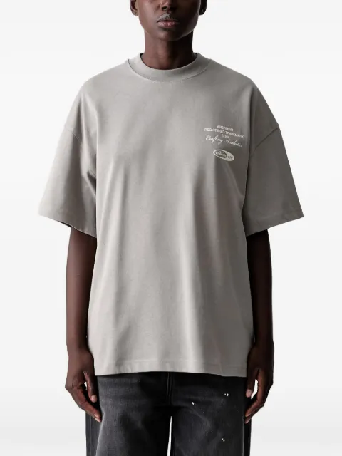 WRSTBHVR logo-print drop-shoulder T-shirt Grey U1026TT3440